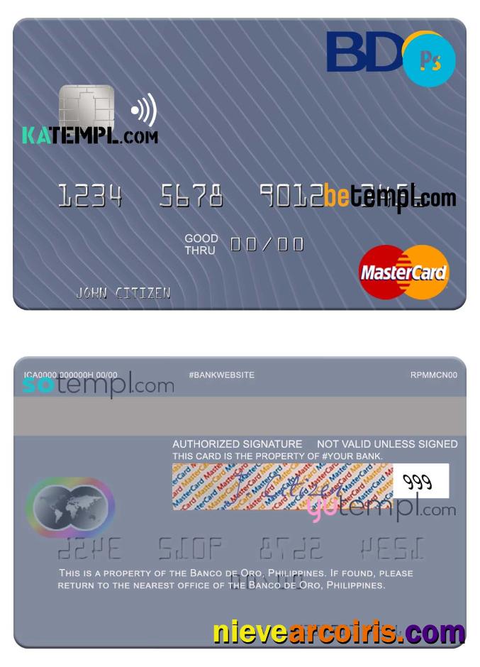 Philippines Banco de Oro mastercard